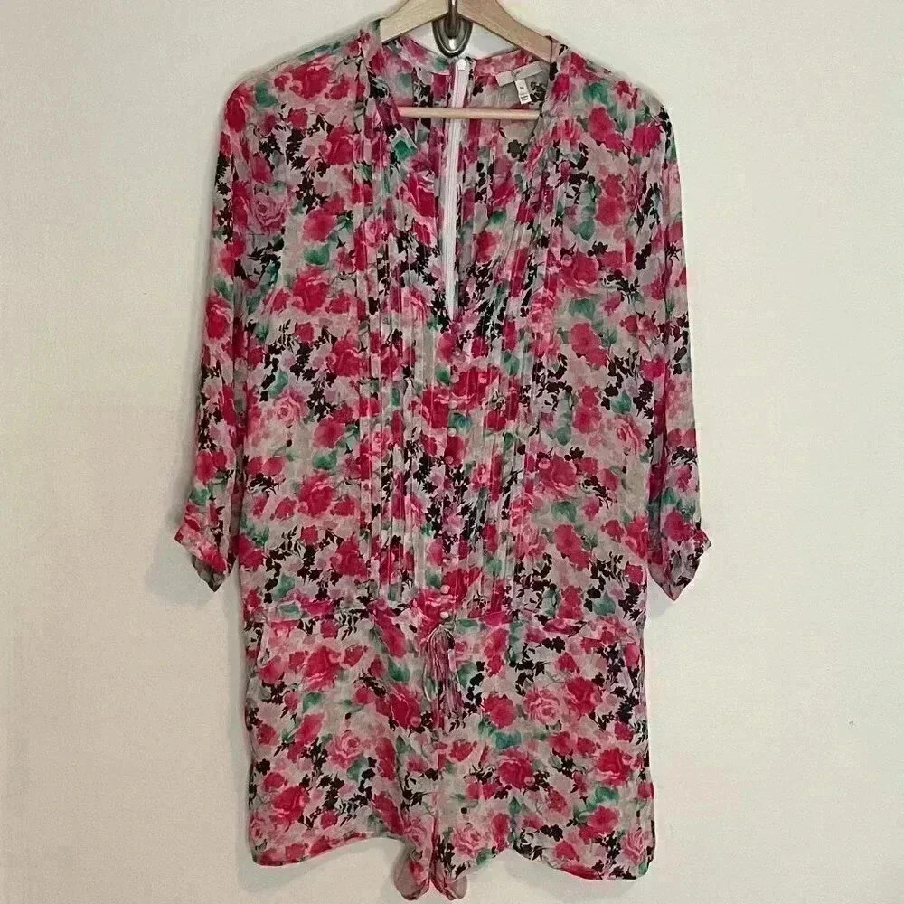 Joie Floral Silk Romper